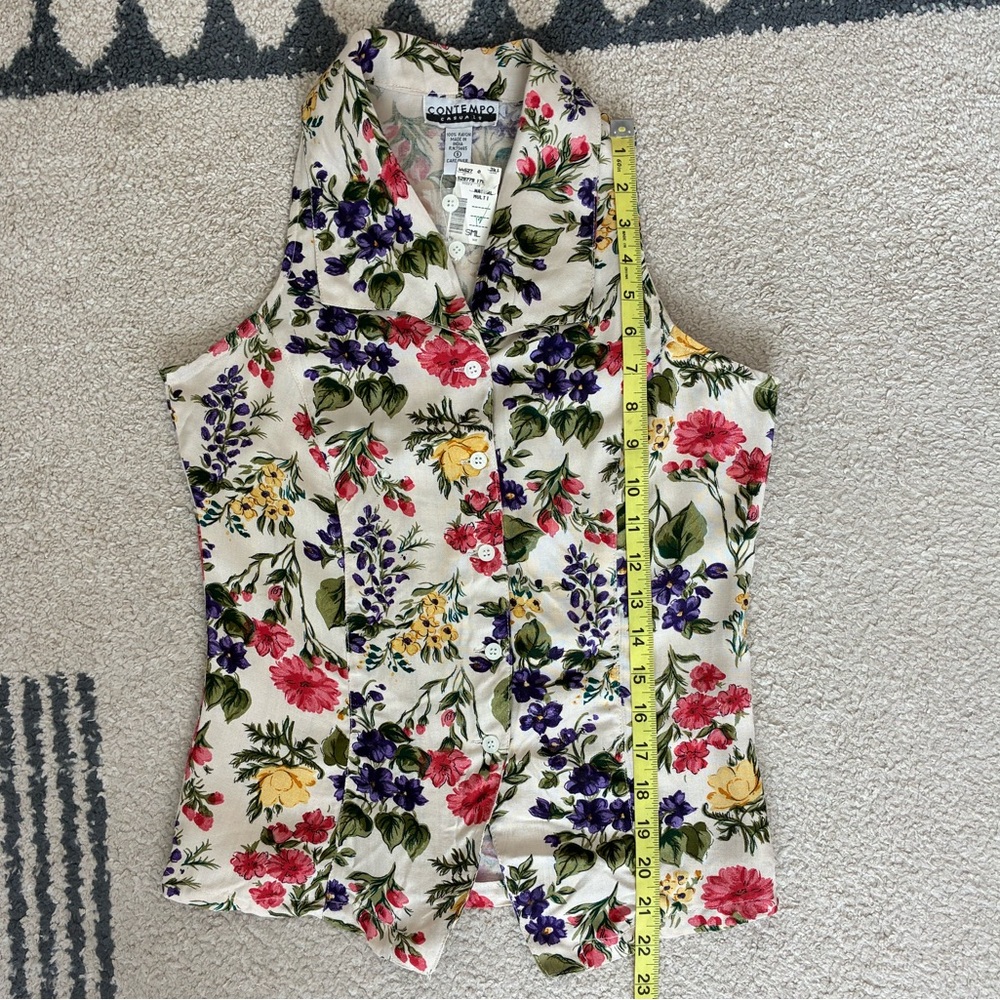 Vintage Contempo Casuals Floral Top - Picture 6 of 10